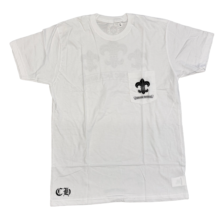 Chrome Hearts 'Triple Fleur' White Pocket Tee
