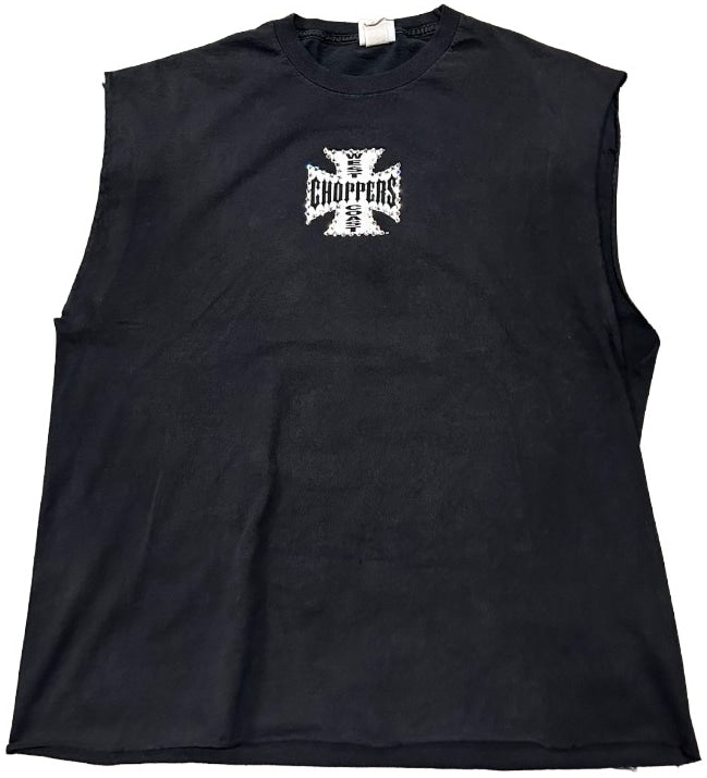 West Coast Choppers 'Long Beach Choppers' Rhinestone Vintage Cutoff Tee