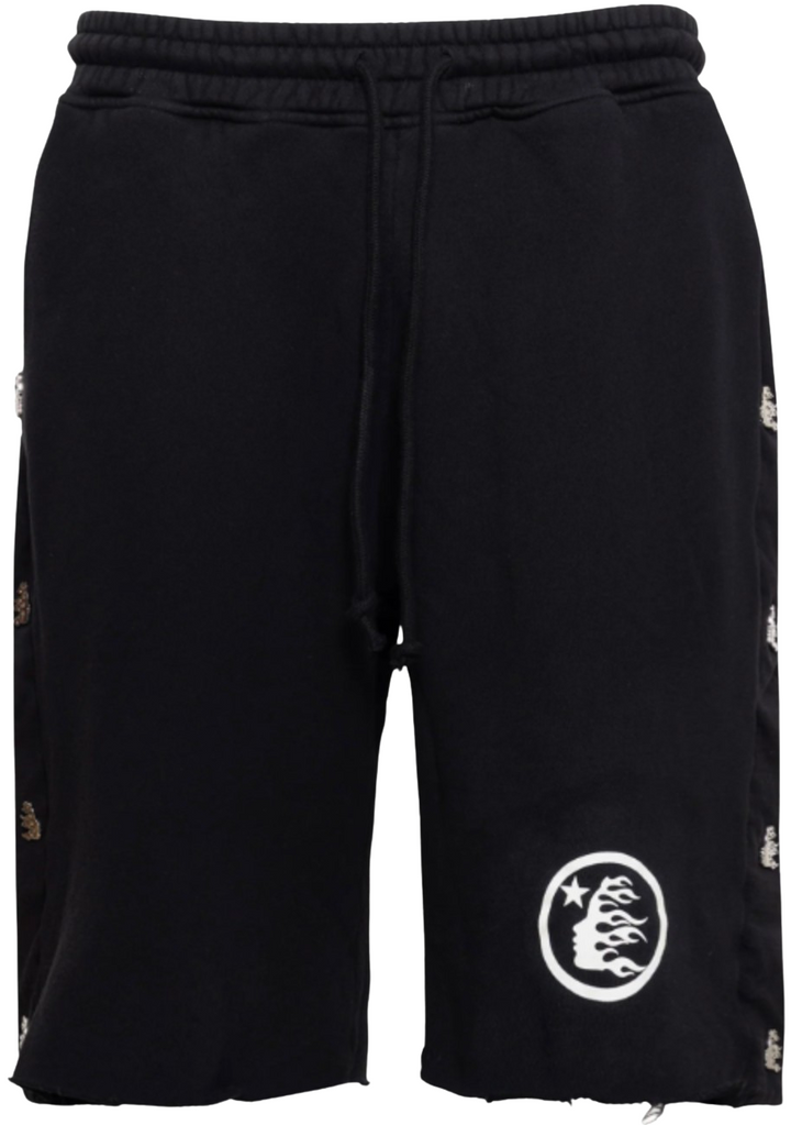 Hellstar 'Mirror Face' Black Snap Shorts