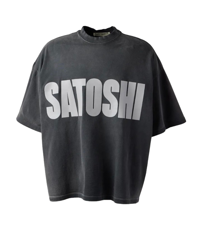 Satoshi Nakamoto 'Jumbo Font Oversized' Black Tee