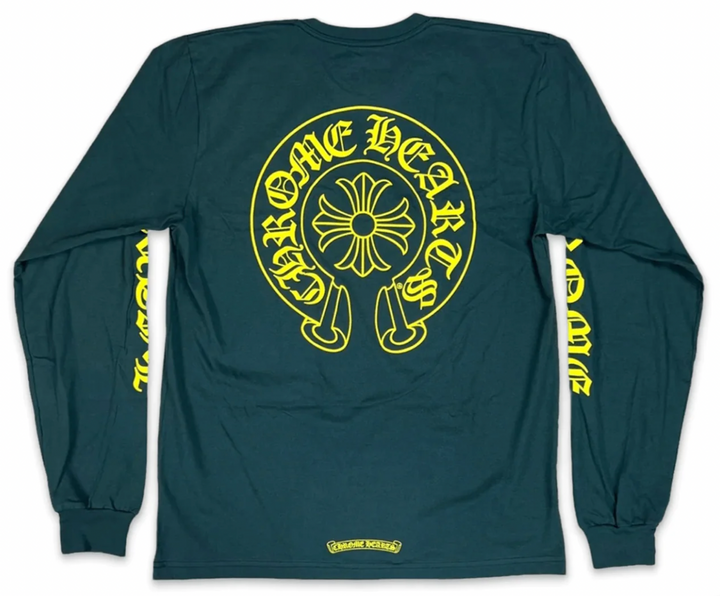 Chrome Hearts 'Green Yellow Horseshoe' Longsleeve Tee