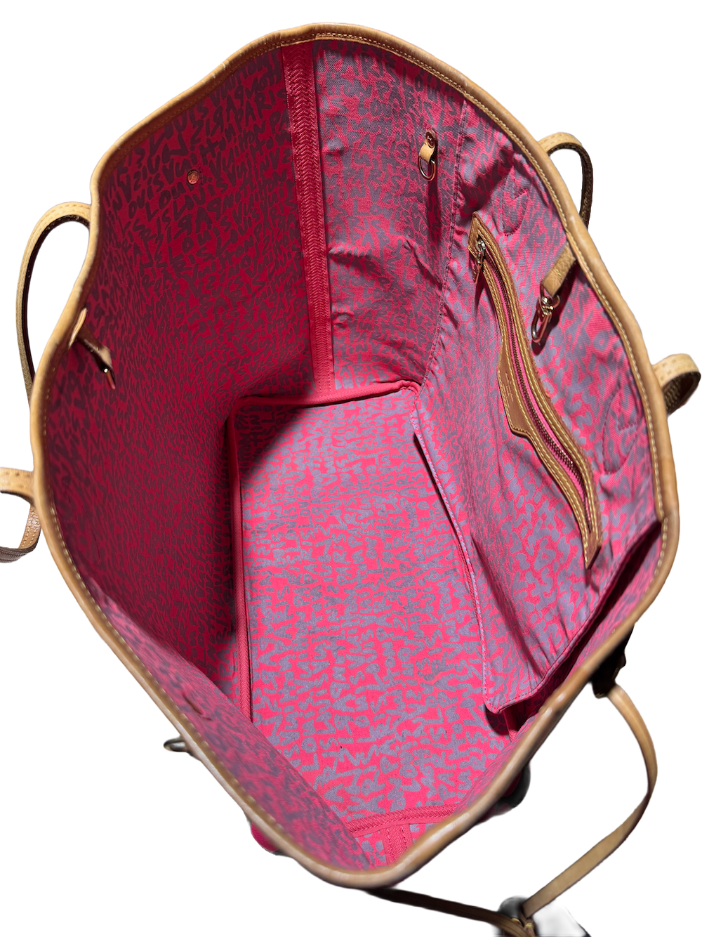 Louis Vuitton 'Monogram Fuschia Graffiti' Neverfull GM Bag