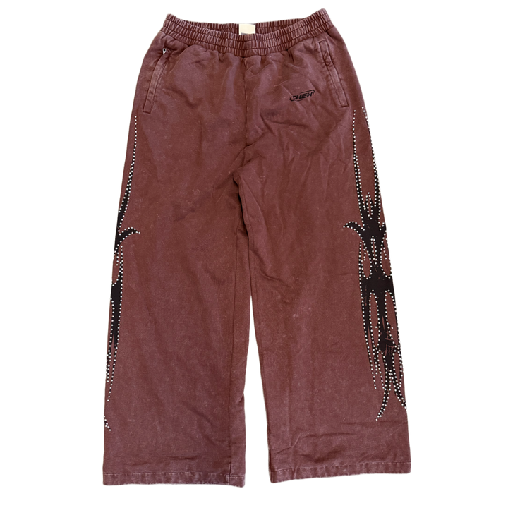 Chew Forever 'Brown' Studded Sweatpants