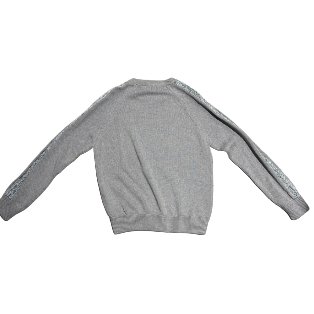 Dior 'Grey' Oblique Insert Knit Crewneck Sweater