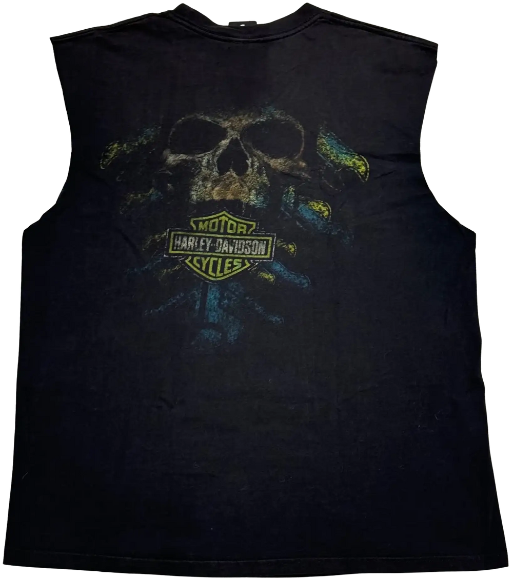 Harley Davidson 'Pirate Skull' Vintage Cutoff Pocket Tee