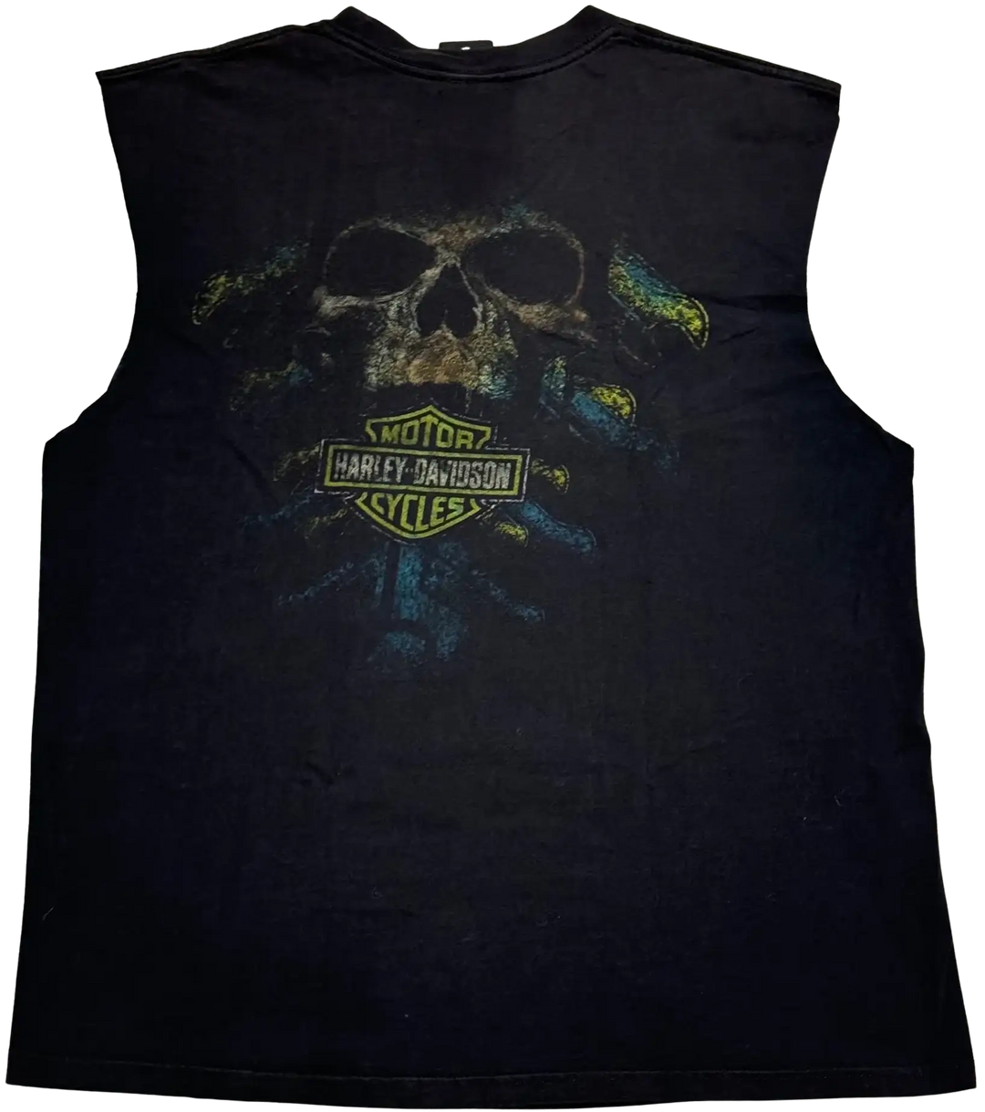 Harley Davidson 'Pirate Skull' Vintage Cutoff Pocket Tee