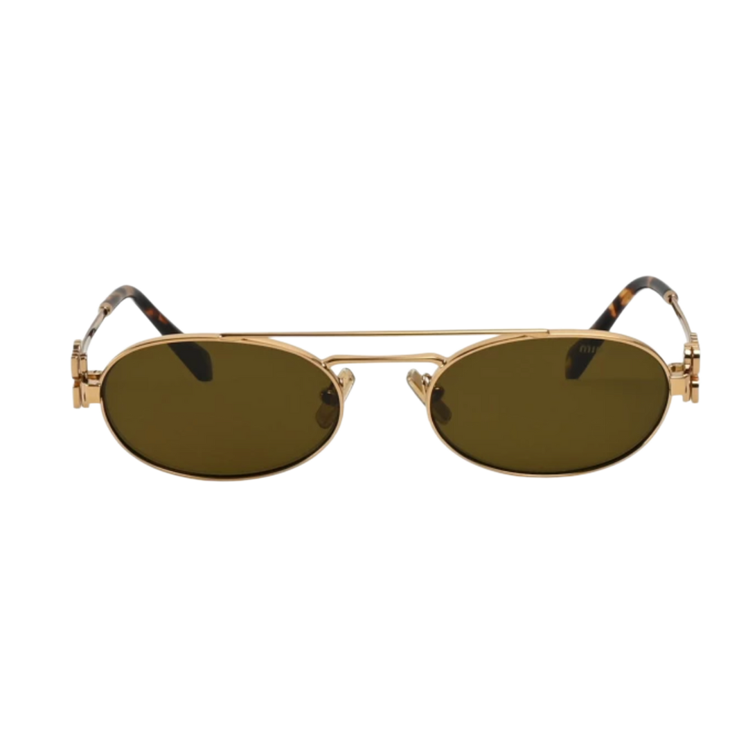 Miu Miu '54Z Gold/Brown' Sunglasses
