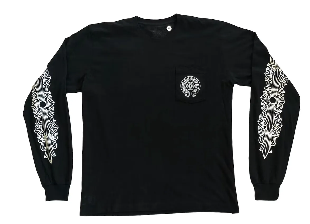 Chrome Hearts 'Horseshoe Pocket Logo' Long Sleeve Tee