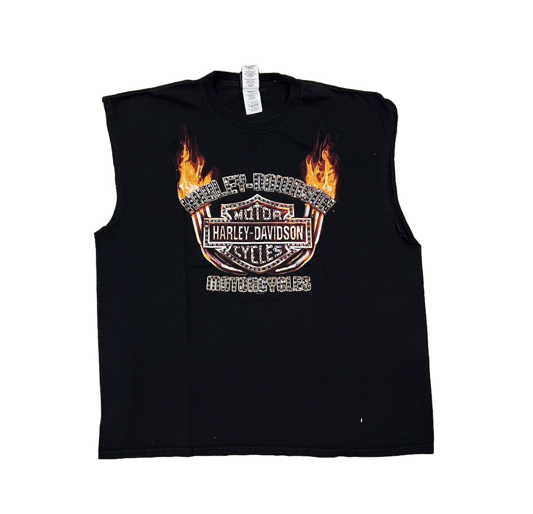 Harley Davidson 'Republic' Studded Vintage Cutoff