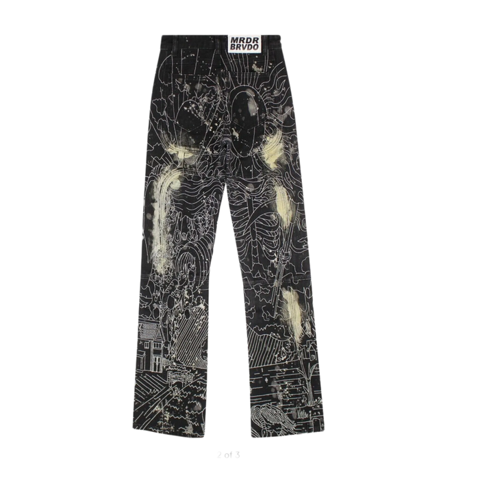 Who Decides War 'Black' Blanched Embroidered Jeans