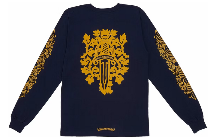 Chrome Hearts 'V89 Dagger' Navy Longsleeve Tee