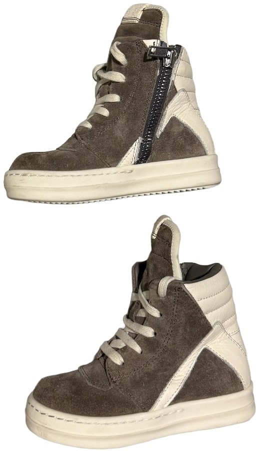 Rick Owens 'Grey' Suede High Top Sneaks