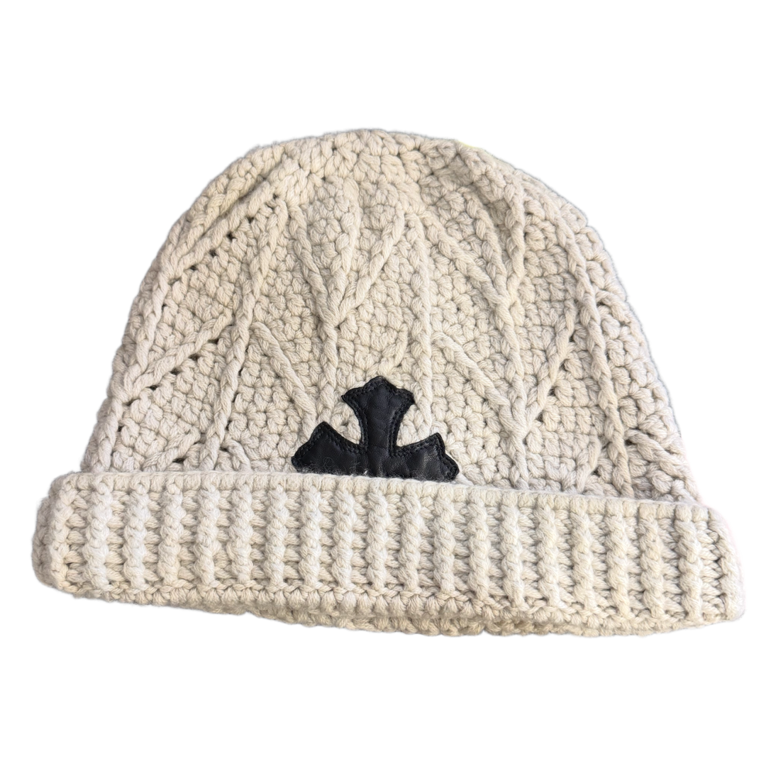 Chrome Hearts 'Oatmeal' Cross Patch Knit Beanie