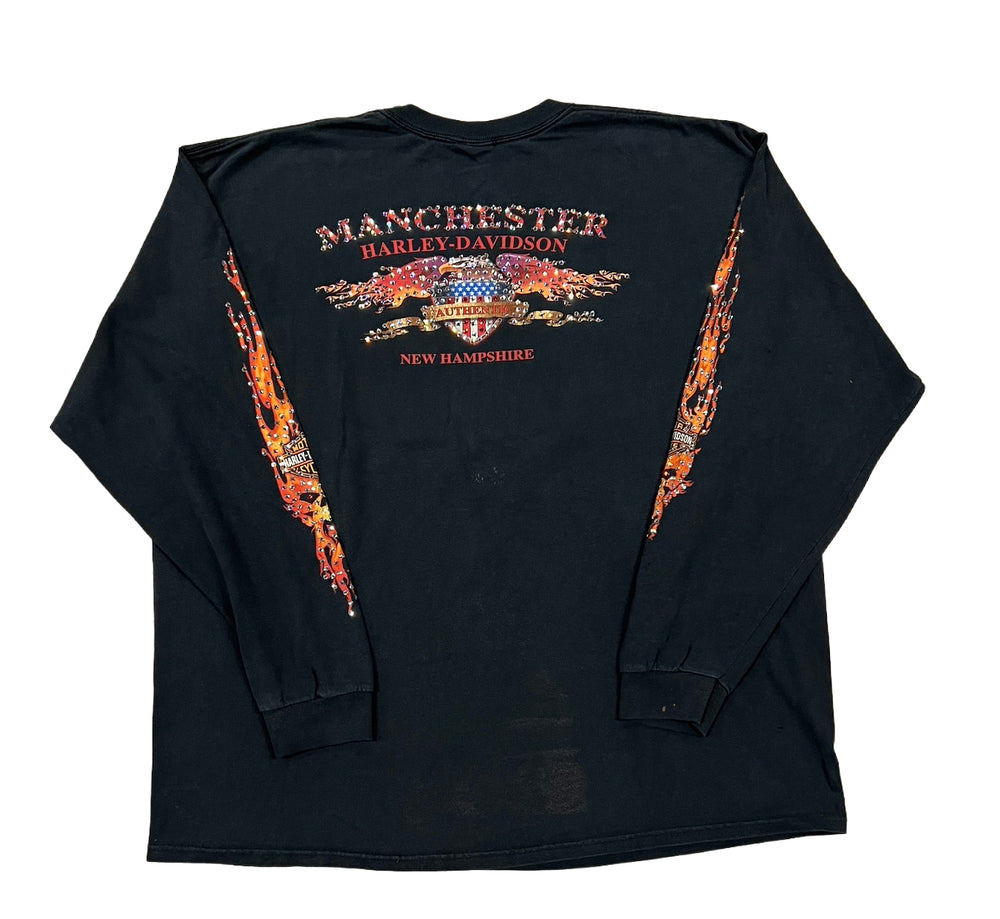 Harley Davidson 'Manchester' Rhinestone Vintage Longsleeve