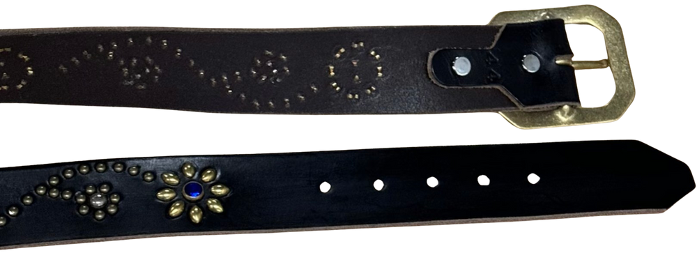 Studded 'Gem Flowers' Harley Davidson Belt