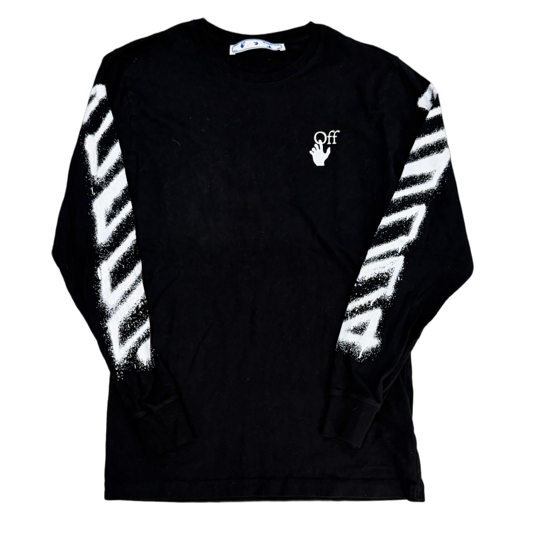 Off-White 'Spray Paint Logo' Black Longsleeve