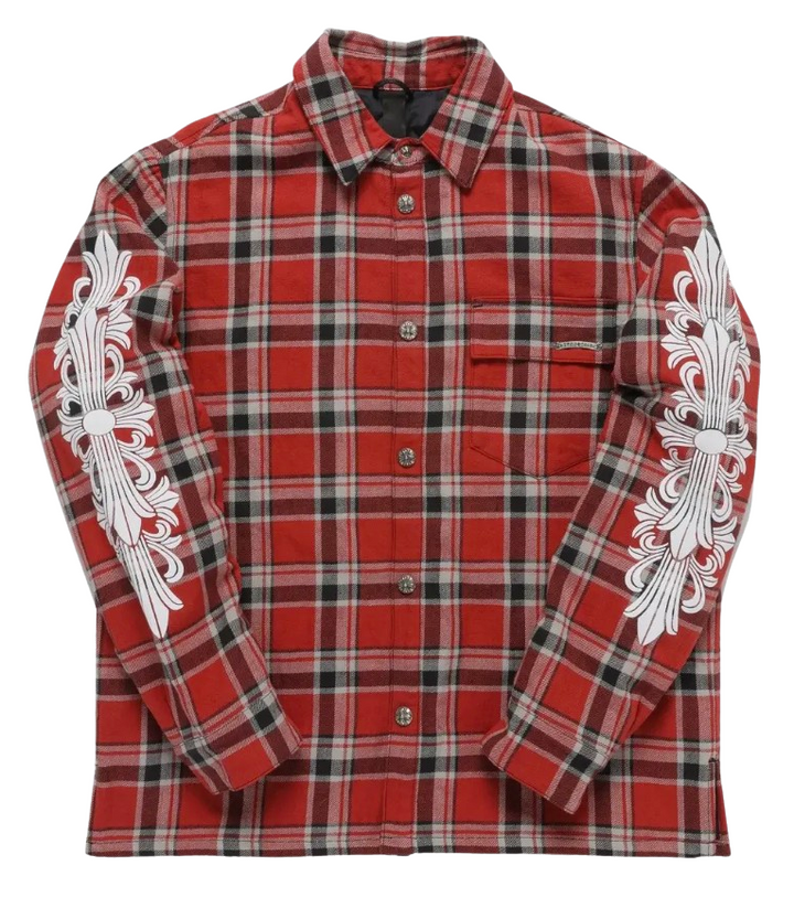 Chrome Hearts Padded Floral Flannel Red/White