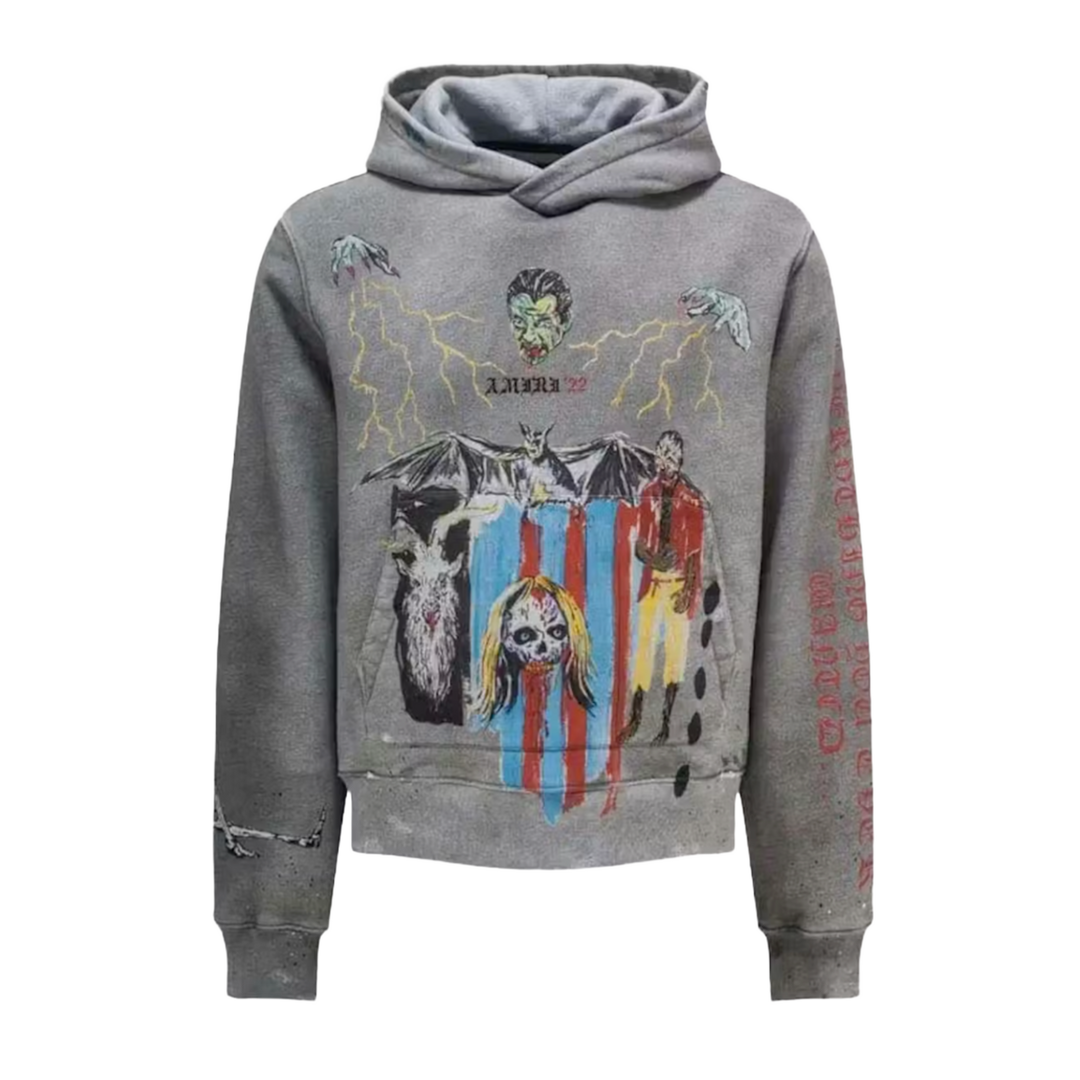 Amiri 'Blood 38 Wes Lang' Grey Hoodie