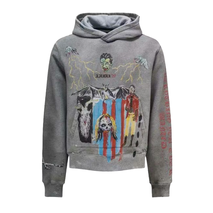 Amiri 'Blood 38 Wes Lang' Grey Hoodie