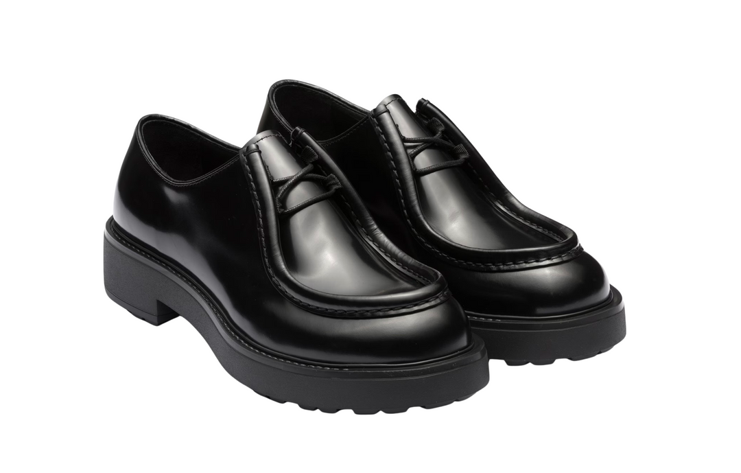 Prada 'Black' Diapason Leather Shoes