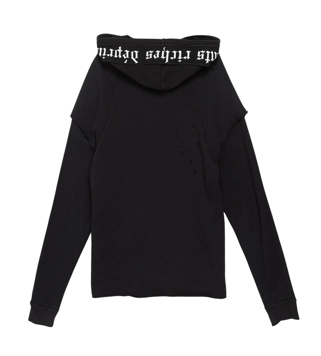 Enfants Riches Déprimés 'Hood Logo' Distressed Black Hoodie