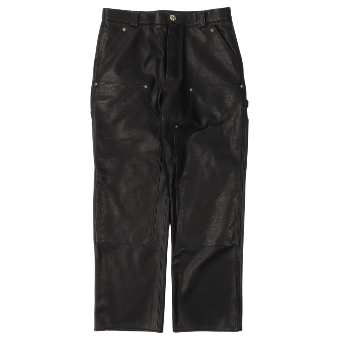 Chrome Hearts 'Black Leather' Double Knee Carpenter Pants