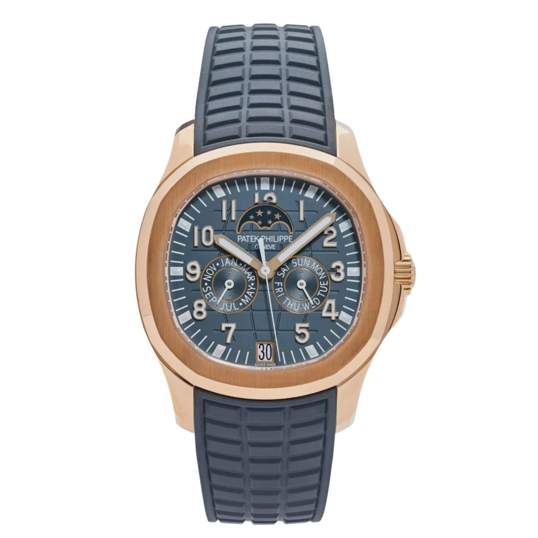 Patek Philippe Aquanaut Luce 5261R-001 Annual Calendar Moon Phases Rose Gold Blue-Gray Dial Watch 2023