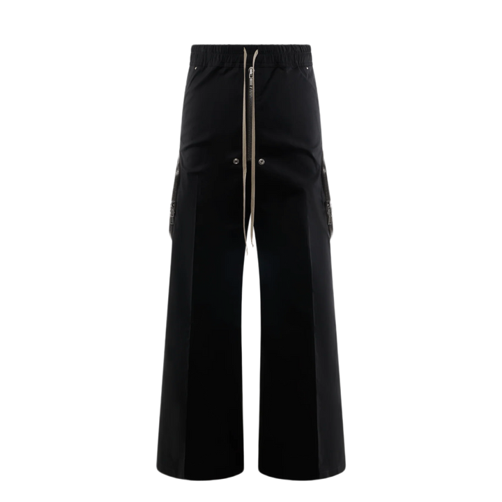 Rick Owens 'Heizer Belas' Wide Black Cargo Pants