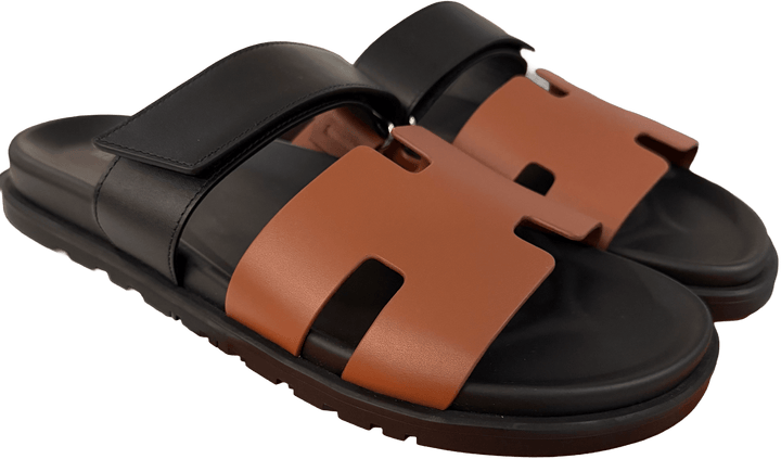 Hermés 'Two Tone Brown' Chypre Leather Sandals