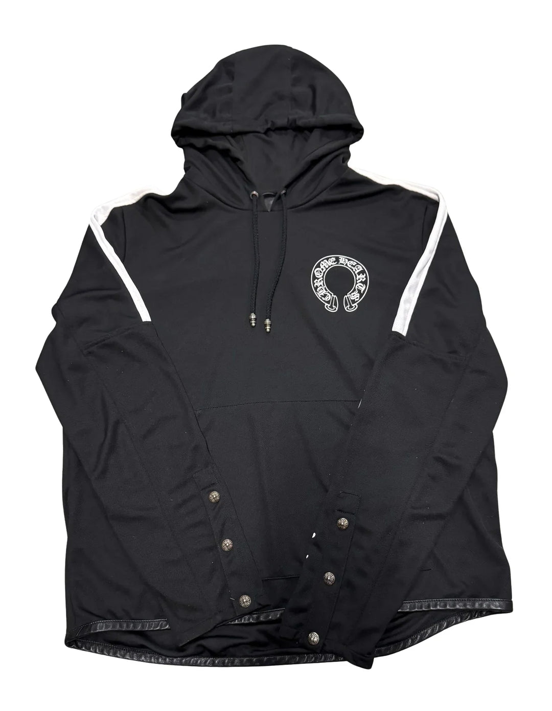 Chrome Hearts Horseshoe Logo Leather Lined Track Hoodie