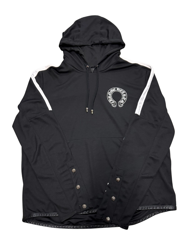 Chrome Hearts Horseshoe Logo Leather Lined Track Hoodie