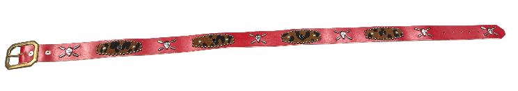 Studded 'Cheetah Fur/ Skull' Red Belt