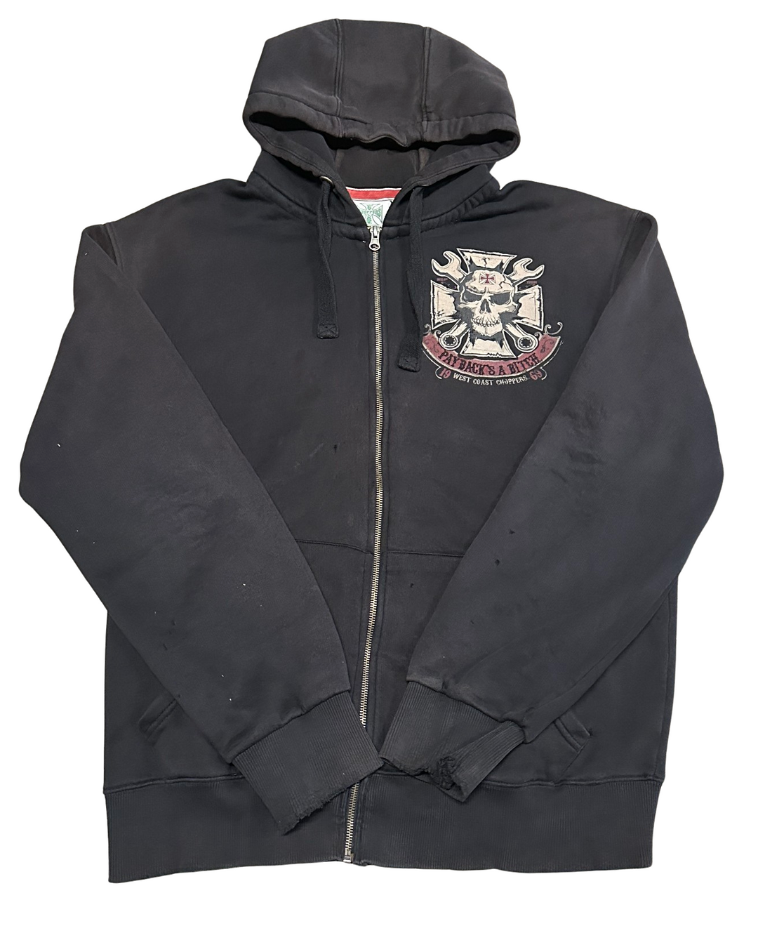 West Coast Choppers Black Vintage Zip Up Jacket