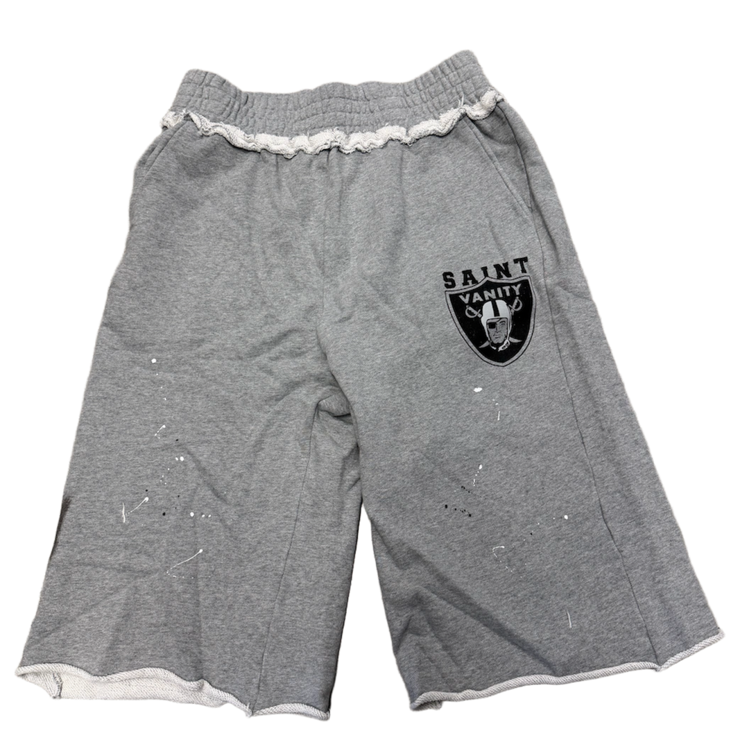 Saint Vanity 'Raiders' Distressed Long Sweat Shorts