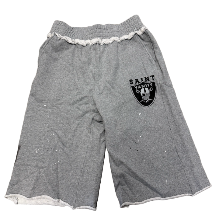 Saint Vanity 'Raiders' Distressed Long Sweat Shorts