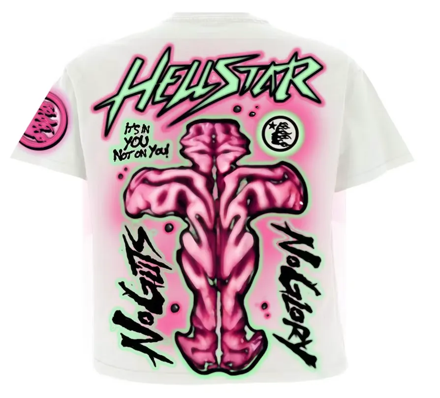 Hellstar 'No Guts No Glory' White Tee