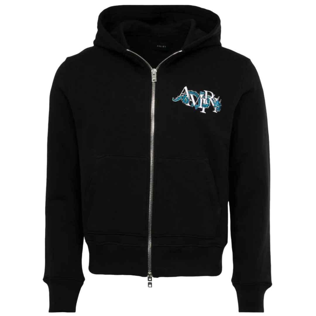 Amiri 'LNY Dragon' Black Zip Up Hoodie