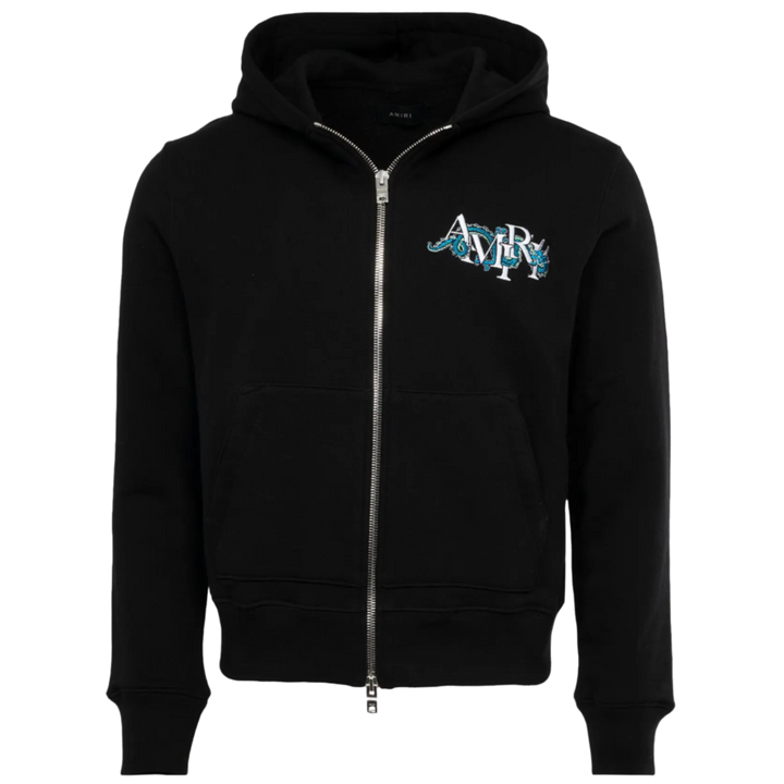Amiri 'LNY Dragon' Black Zip Up Hoodie