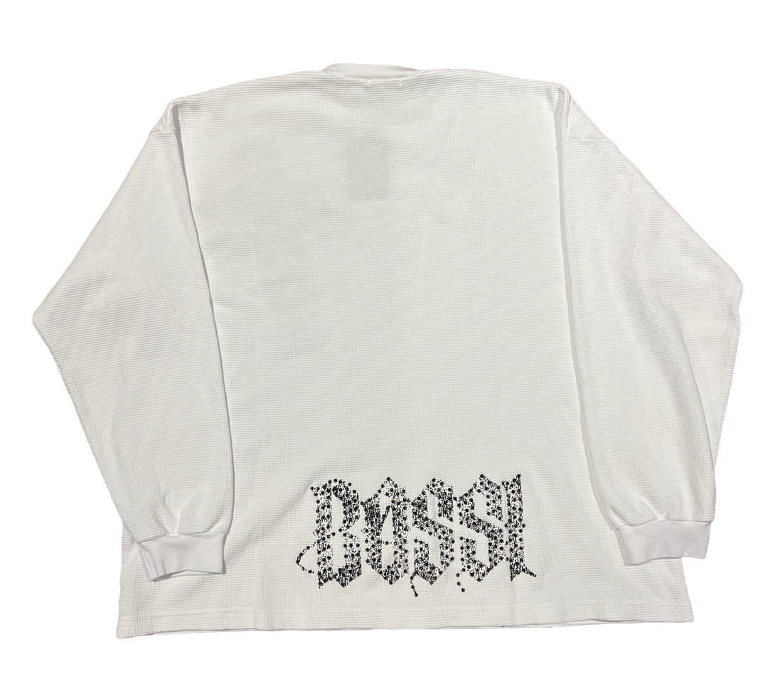 Bossi 'Black Skull Cross' White Thermal Longsleeve