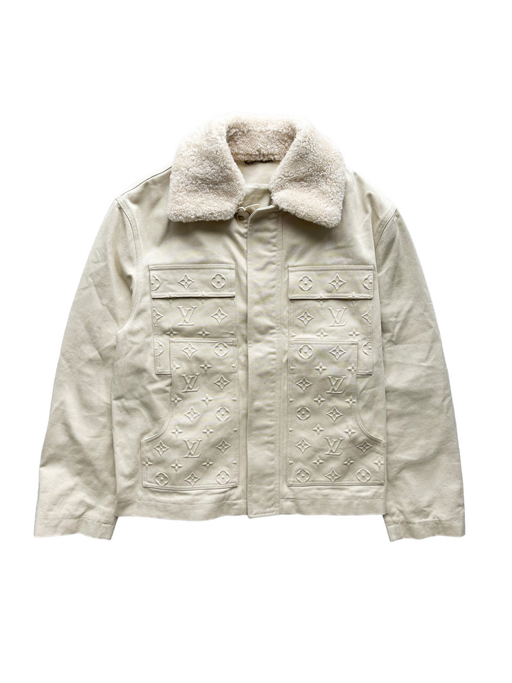 Louis Vuitton 'Beige' Monogram Workwear Sherpa Jacket