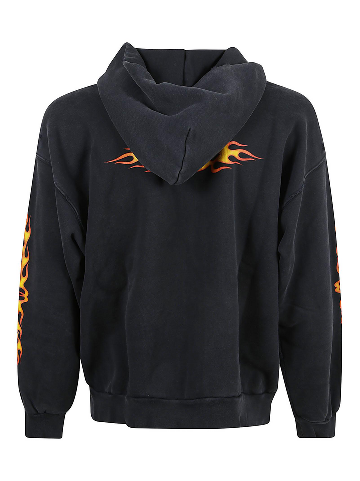 Balenciaga 'Burning Unity' Black Bermuda Zip Up Hoodie