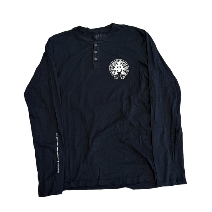 Chrome Hearts 'Horseshoe' Black Henley Longsleeve