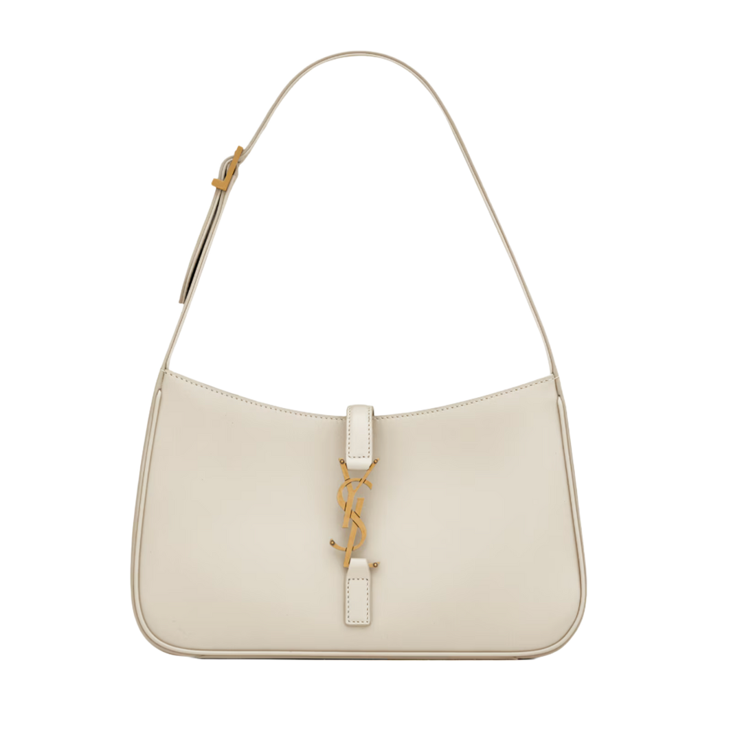 Saint Laurent Le 5 A 7 'White Leather' Hobo Bag