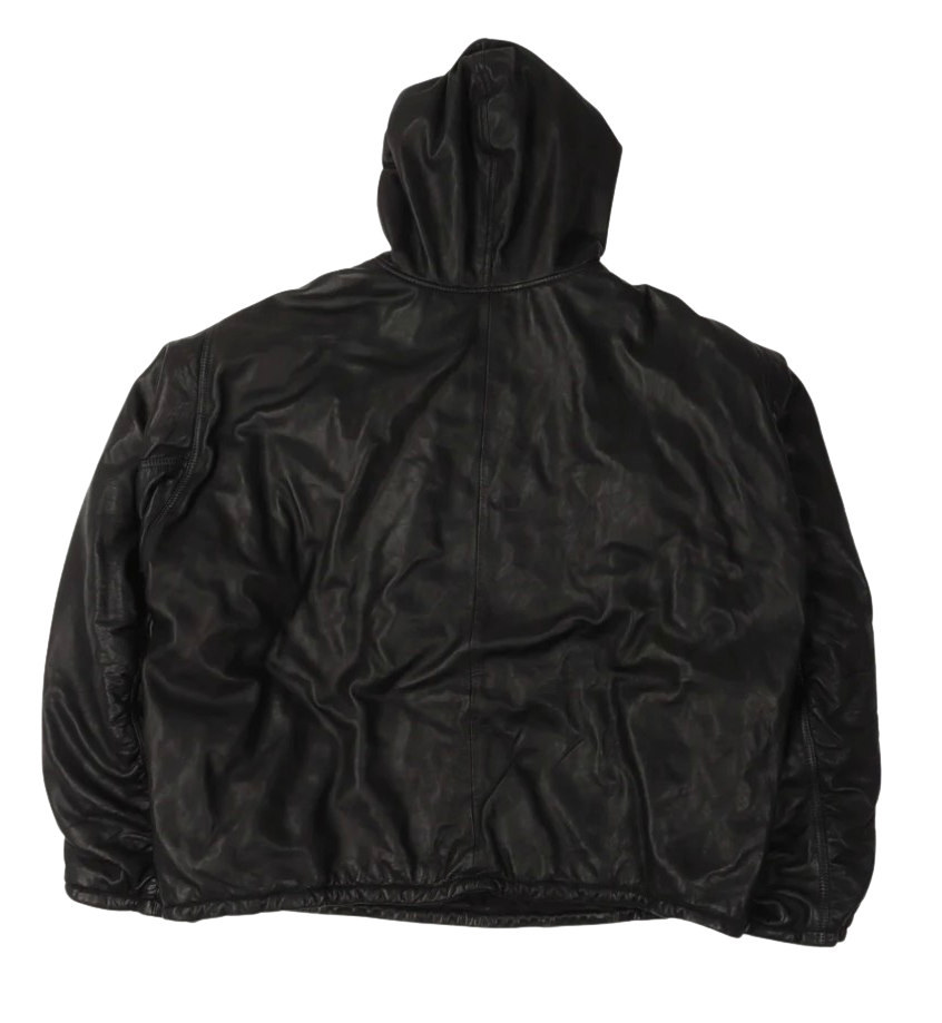 Balenciaga Oversized Leather Black Hoodie