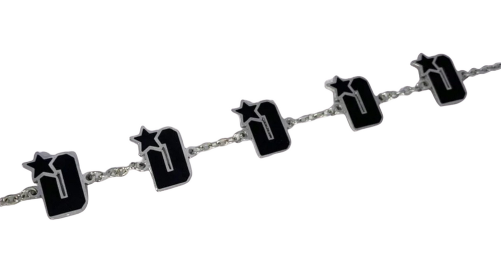 DOS 'Logo' Black/Silver Bracelet