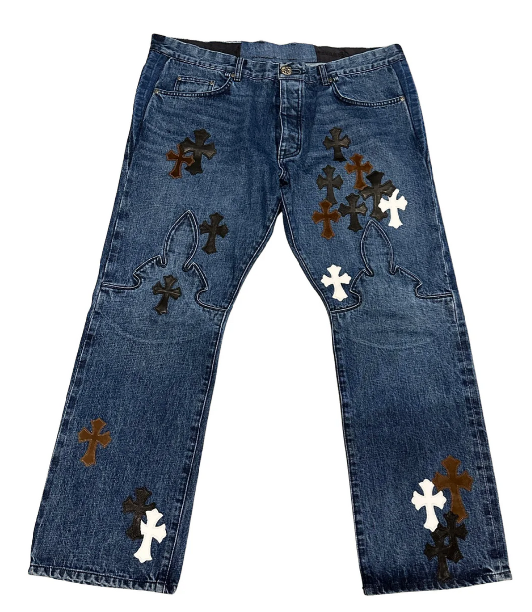 Chrome Hearts Flooded Fleur Knee Denim Jeans