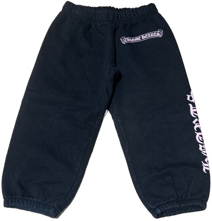 Chrome Hearts Kids 'Scroll Logo' Pink/Black Sweatpants