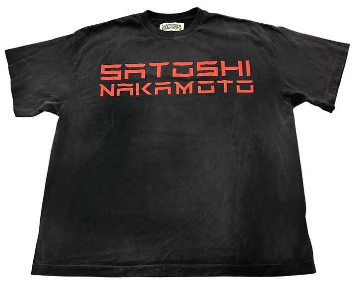 Satoshi Nakamoto 'EV' Washed Black Tee