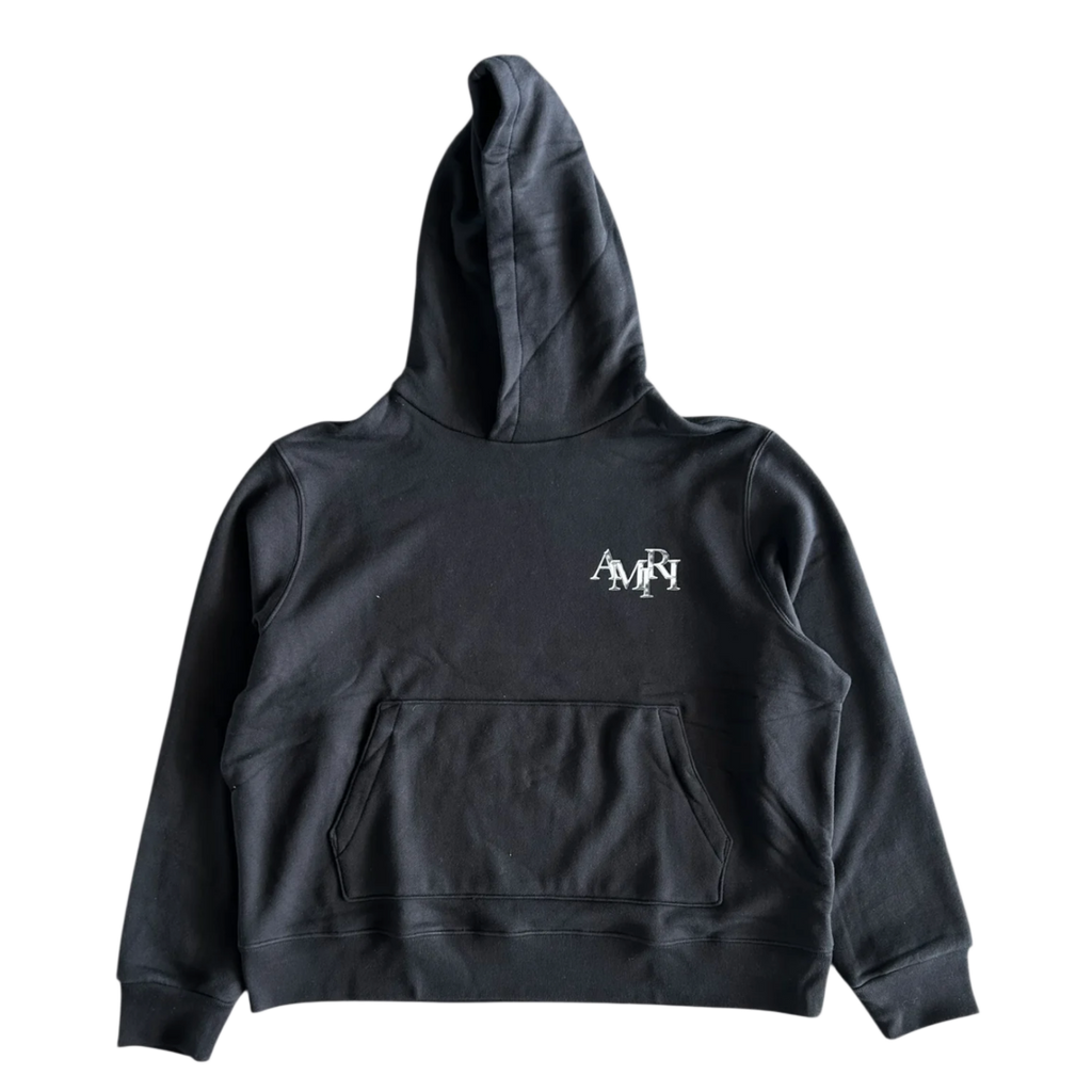 Amiri 'Chrome Staggered Logo' Black Hoodie – Showroom LA