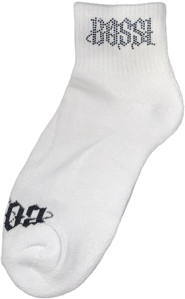 Bossi 'Dark Blue Logo' Rhinestone Socks